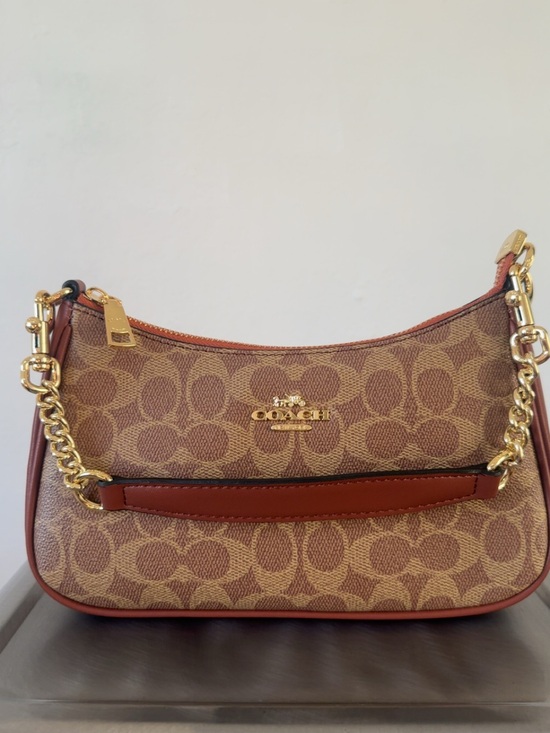 Coach Handbags - 🤎COACH Teri Shoulder Bag In Signature Canvas Brown ( Same Day Shipping)🤎